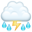  emojis de nube con rayo y lluvia 